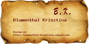 Blumenthal Krisztina névjegykártya